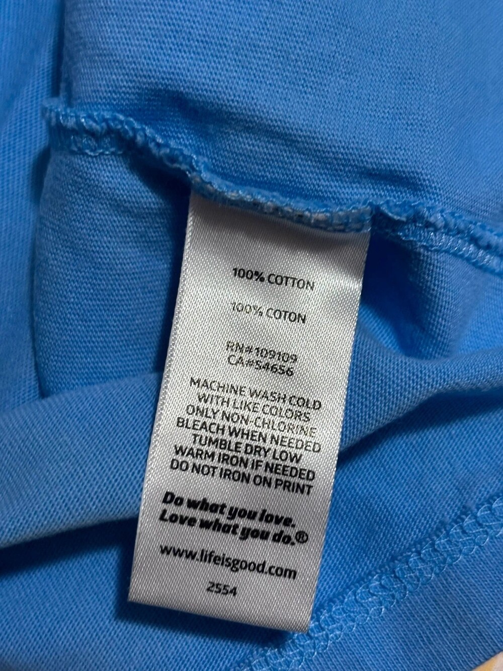 Life is Good Lake Placid Winter Cabin Crusher Tee | Periwinkle Blue Long Sleeve - Picture 5 of 5
